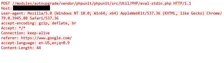 図-3 CVE-2017-9841に対する脆弱性の有無を確認するスキャン通信の例2