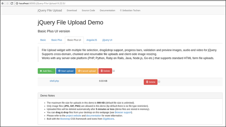 図-12 shell.phpアップロード後の画面
