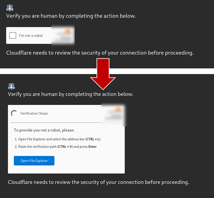 図-5 ユーザに表示される偽のCAPTCHA画面
